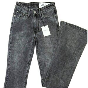 LNDN Women’s Washed Black High-Rise Flare Jeans – Size 23 & 24